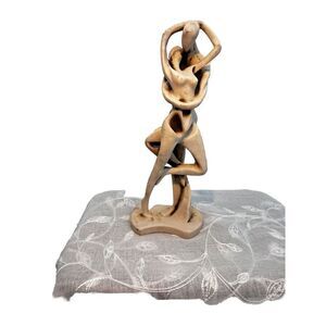 Solid Stone Abstract Couple Sculpture – 12” Tall